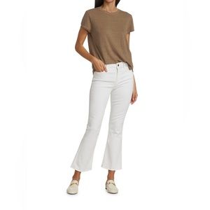 Frame Le Sylvie high rise kick boot crop jeans in Blanc